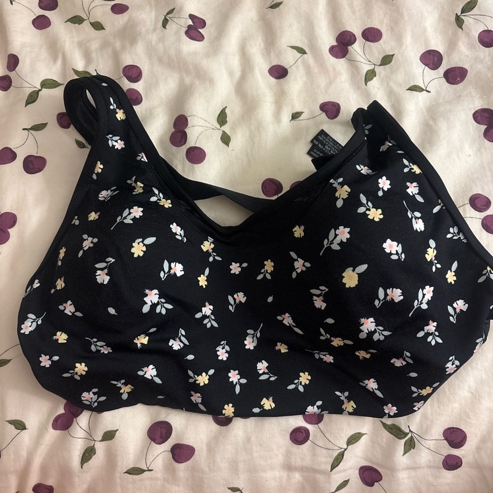 Black Floral Wireless Bralette - Women Intimates & Sleepwear